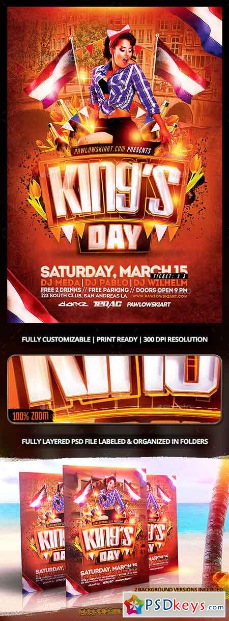 King's Day KoningsDag Party Flyer Template 11056481