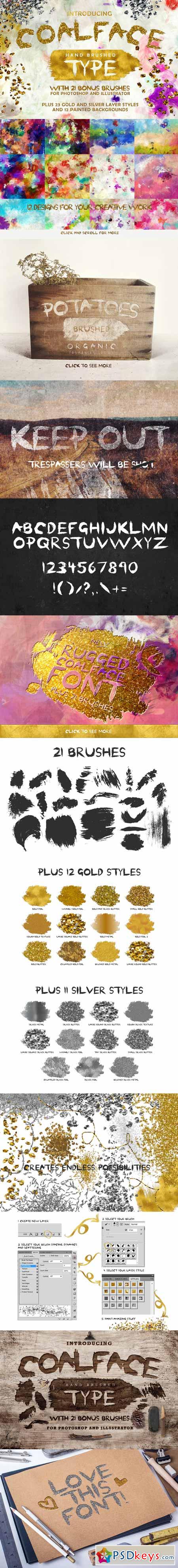 Coalface Font + brushes and styles 239952