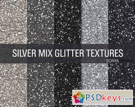 Mixed Silver Glitter Textures 1808