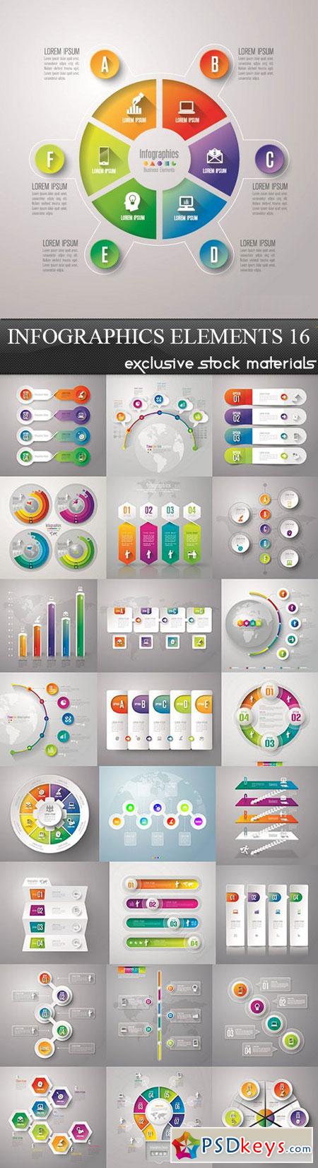 Infographics Elements 16, 25xEPS