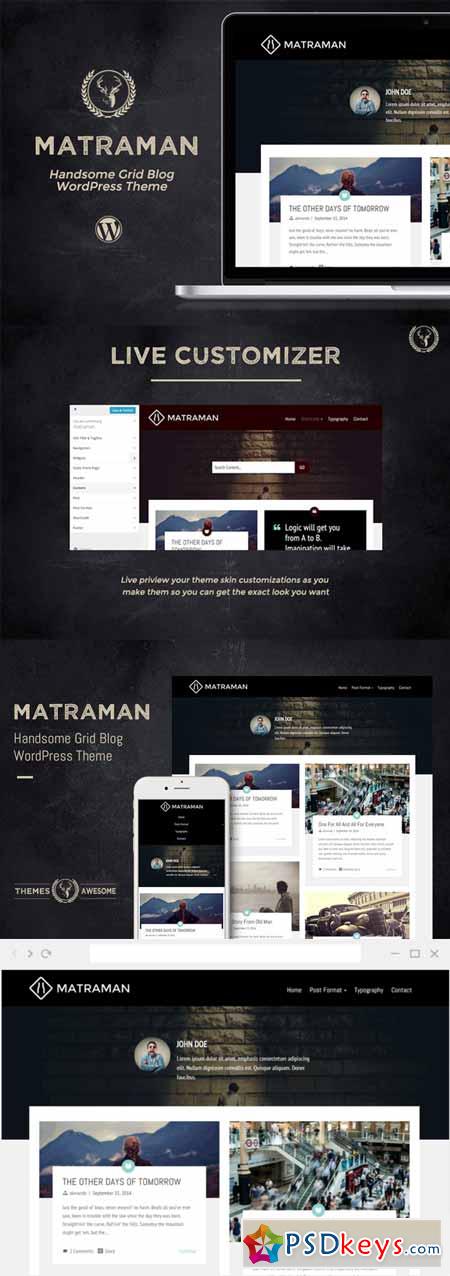 Matraman - Handsome Grid Blog Theme 144694