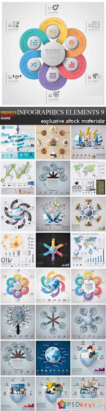 Infographics Elements 9, 25xEPS