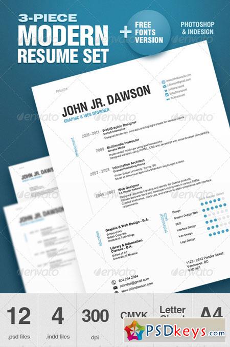 3-Piece Modern Resume Set 861468