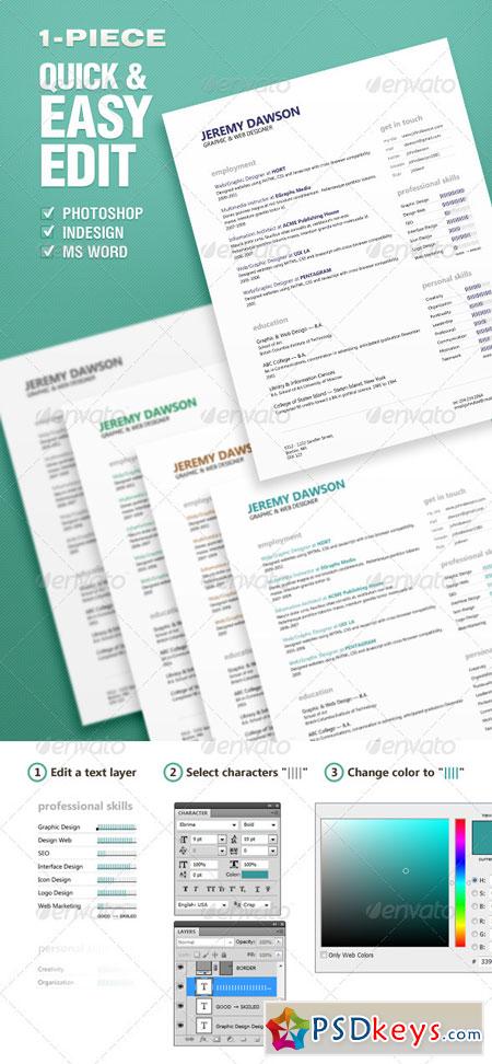 Quick Resume Designed in Clean Style 941084