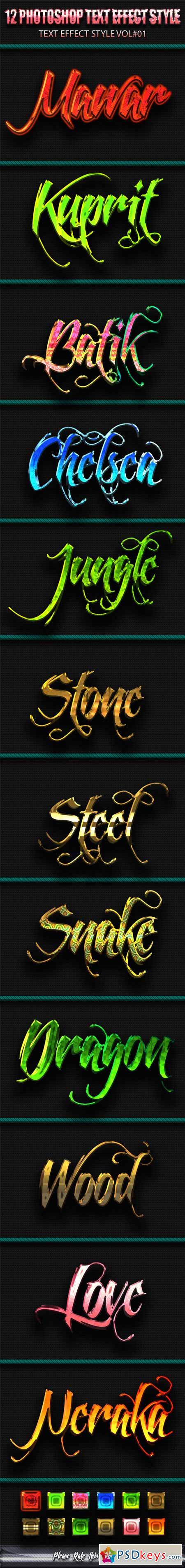 12 Photoshop Text Effect Styles Vol 1 11039851