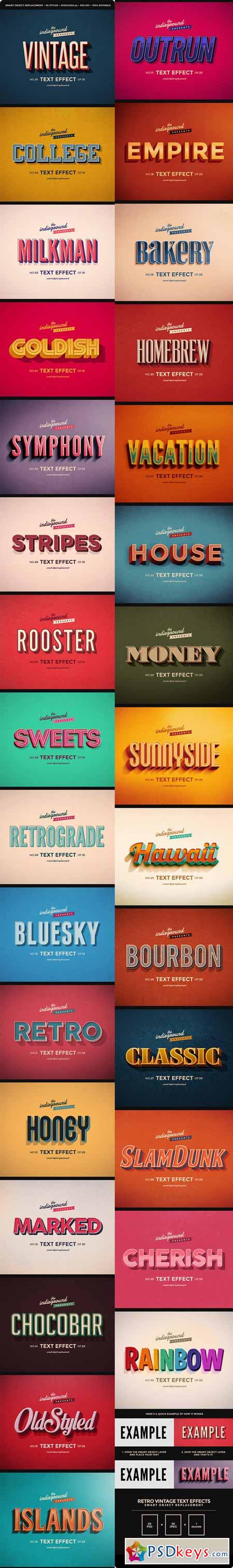 Retro Vintage Text Effects Bundle Vol. 1-3 11106699