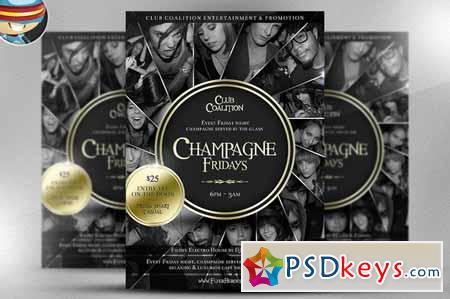 Champagne Fridays Flyer Template II 17529