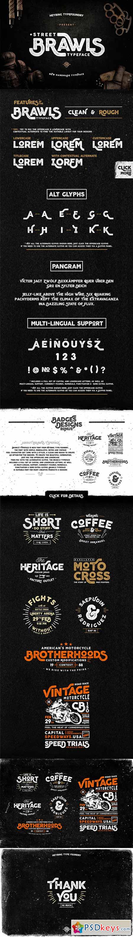 Brawls Typeface + Bonus (Intro Sale) 245648