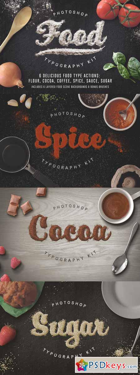 Food Typography PSD Actions 154709