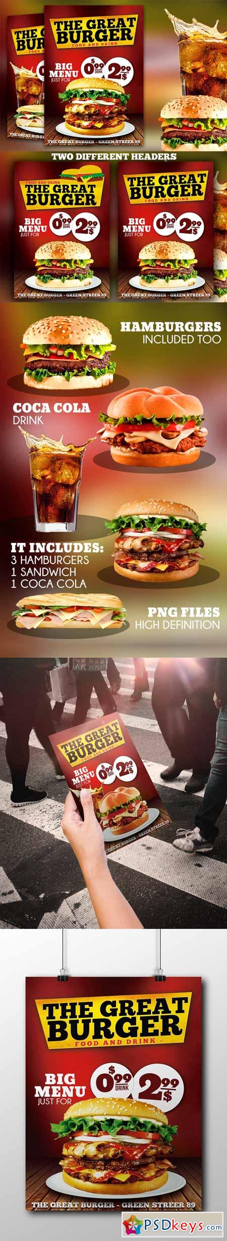 Burger Fast Food Flyer Restaurant 244842