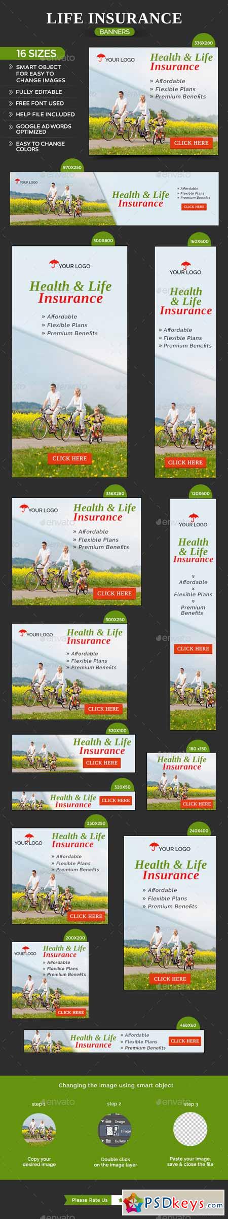 Health & Life Insurance Banners 10948451