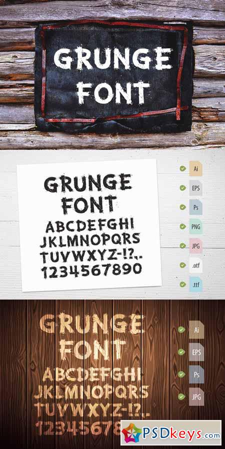 Grunge Letters and Numbers 250690