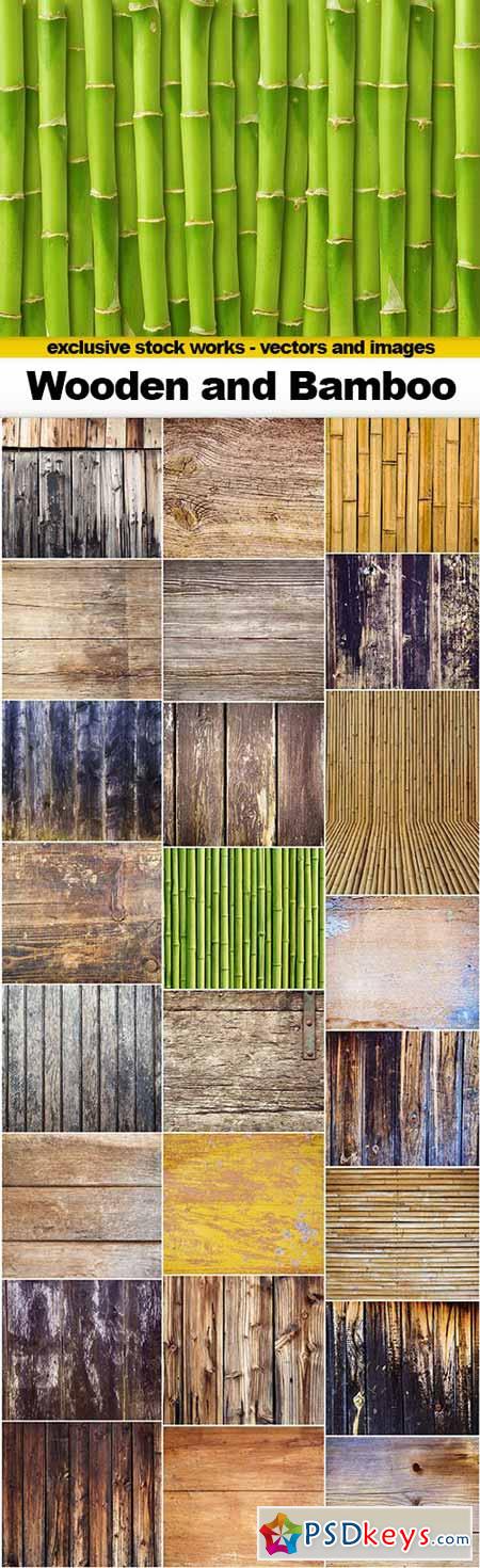 Wooden Boards and Bamboo With Texture - 25x JPEGs