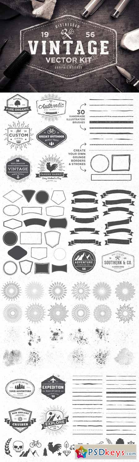 Distressed Vintage Vector Kit 242406