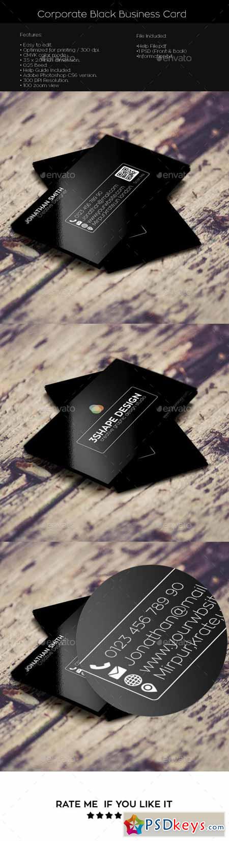 Corporate Black Simple Creative Business Card 11204551