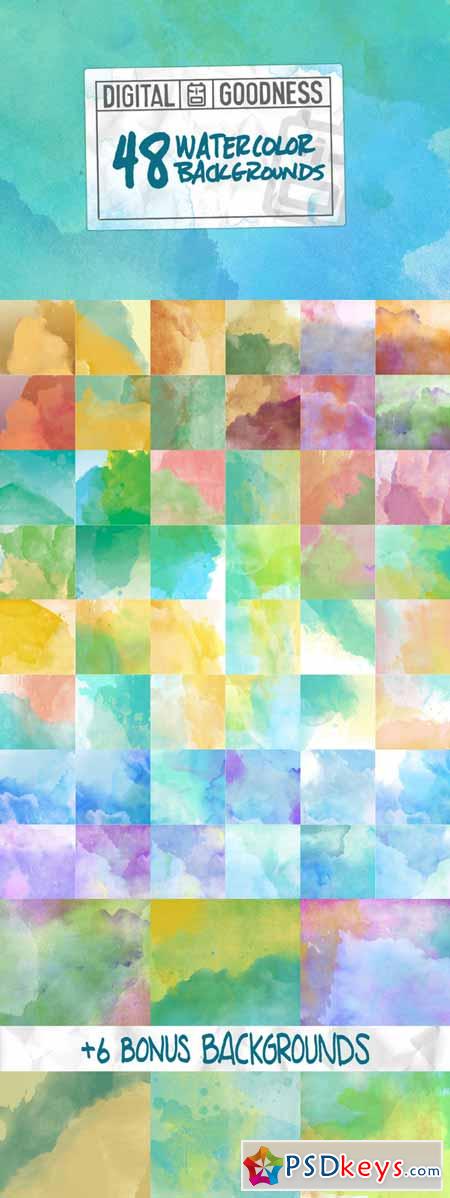 48 Watercolor Backgrounds 60355
