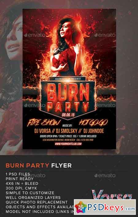 Burn Party Flyer Template 11252577