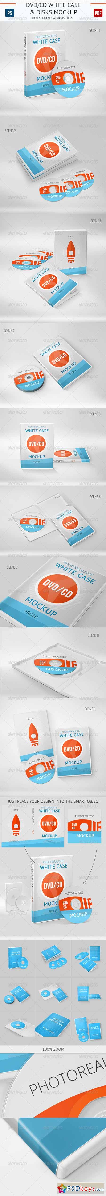 Realistic DVD CD Mockup White Case & Disks 5591235