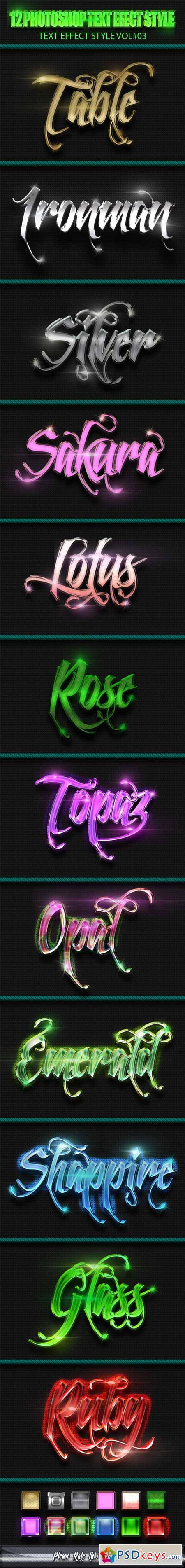 12 Photoshop Text Effect Styles Vol 3