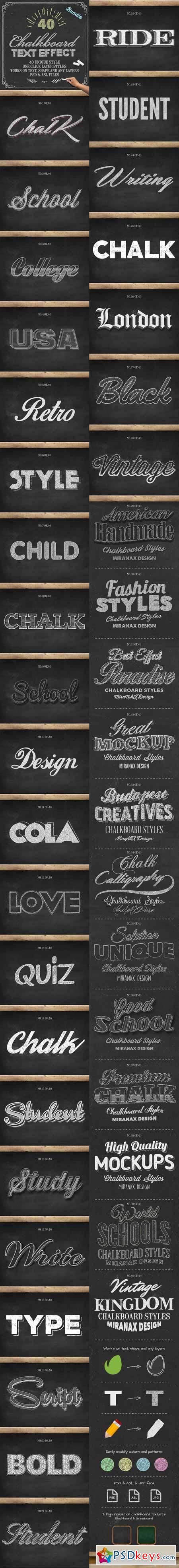 Chalkboard Text Effects Bundle 11300875