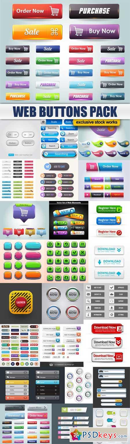 Web Buttons Pack - 25x EPS