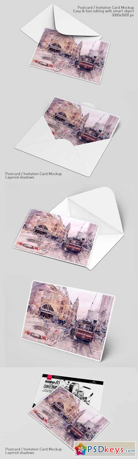 Postcard Invitation Card Mockup 261433
