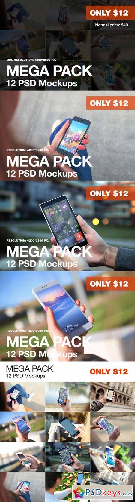 12 PSD Mockups of Mobile phones 257778