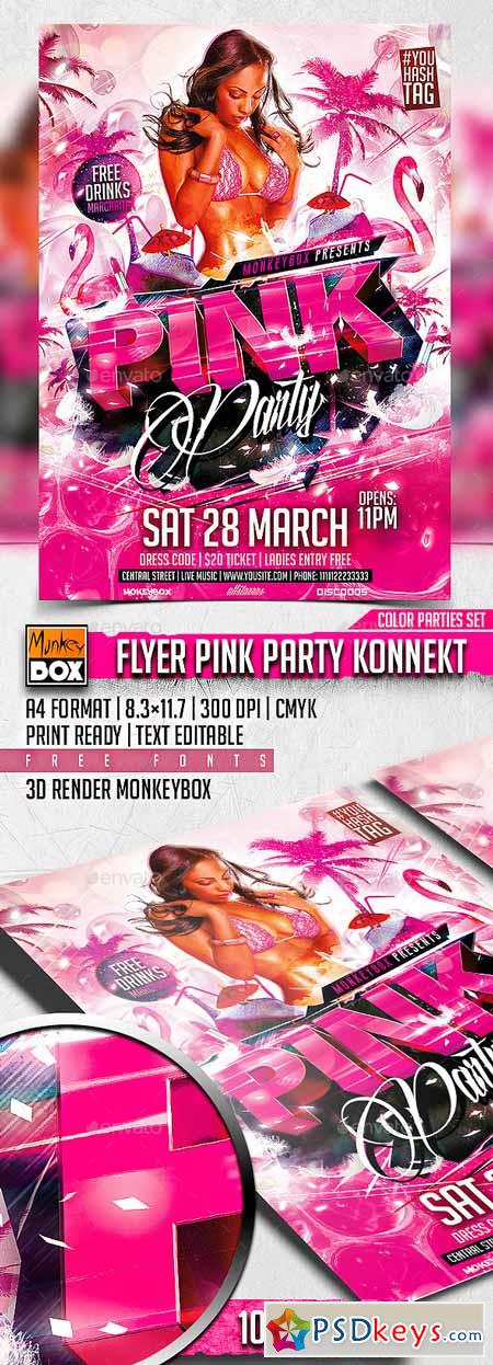 Flyer Pink Party Konnekt 10848304