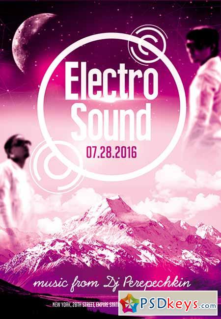 Electro Sound Flyer PSD Template + FB Cover