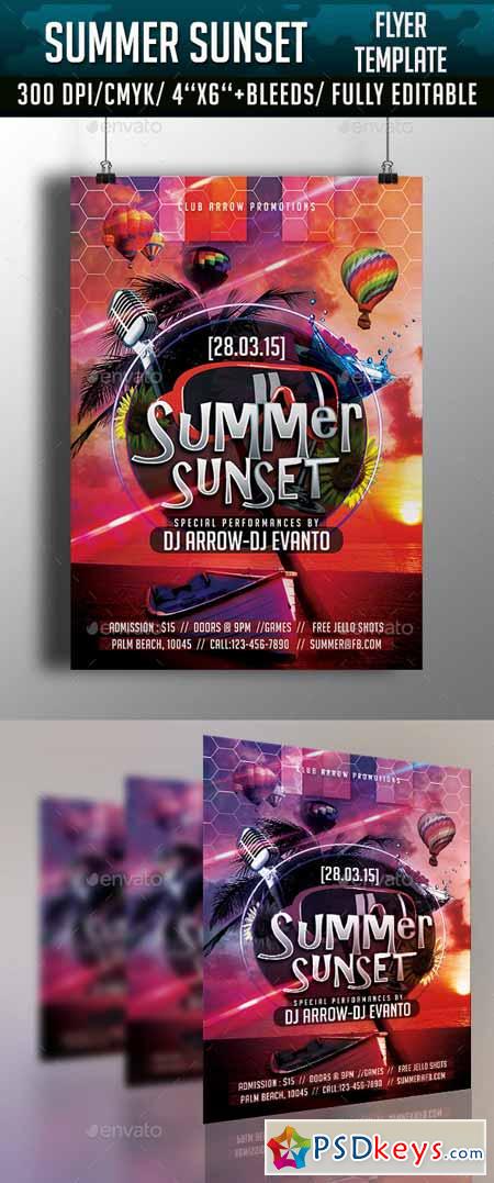 Summer Sunset Flyer Template 10988762