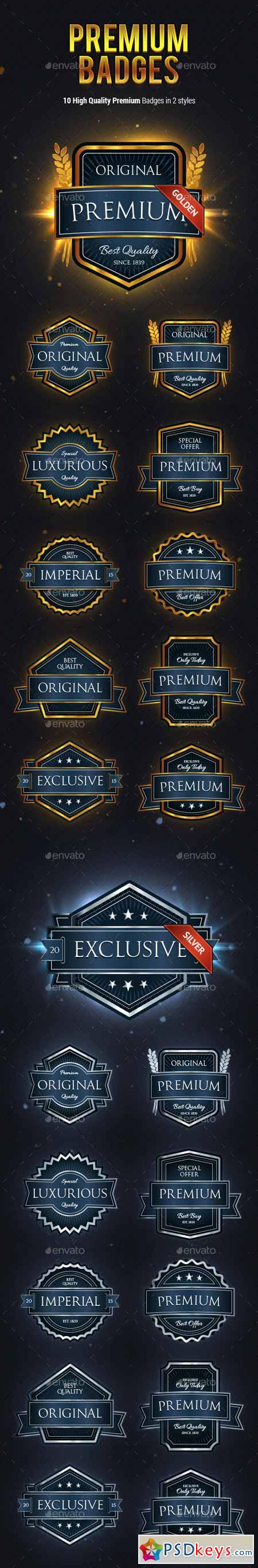 10 High Quality Premium Badges 11438717