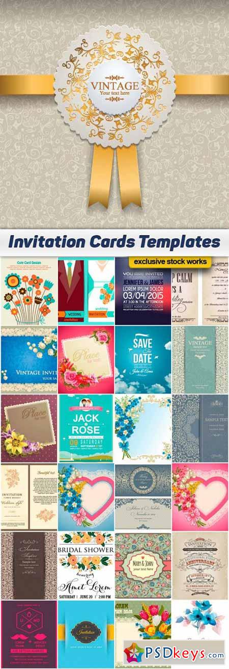 Vector Invitation Cards Template - 25x EPS