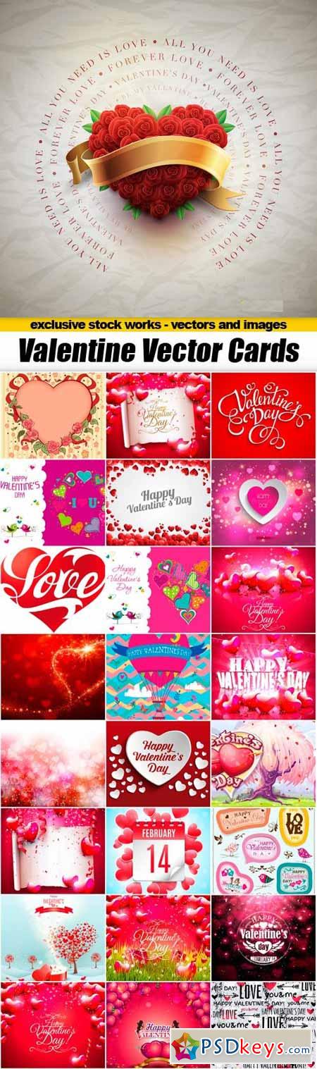 Valentine Vector Cards - 25x EPS