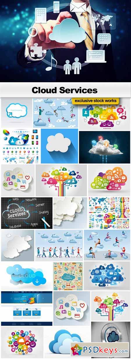 Cloud Services Mix - Vector and Jpeg