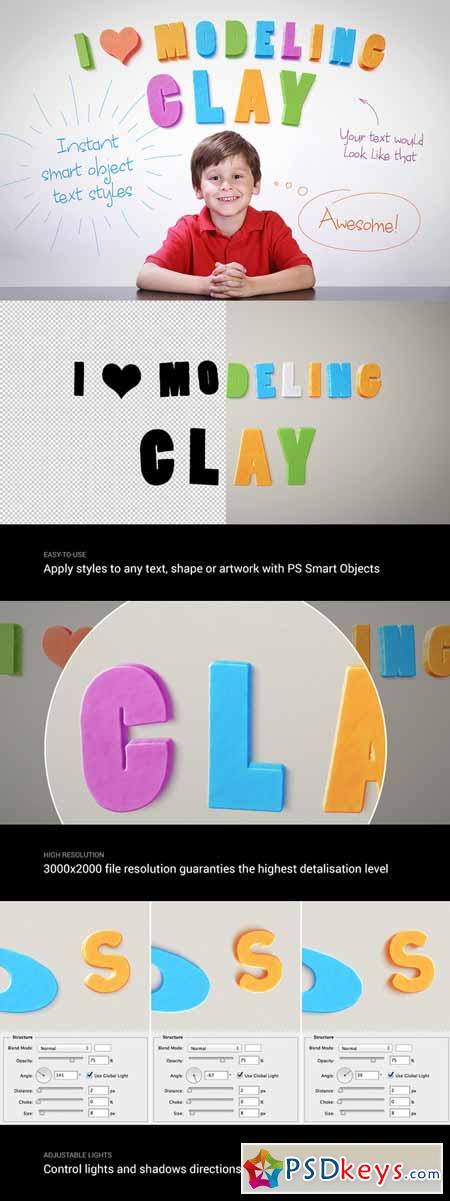 I &#9829; Modeling Clay  Text Effects 271532