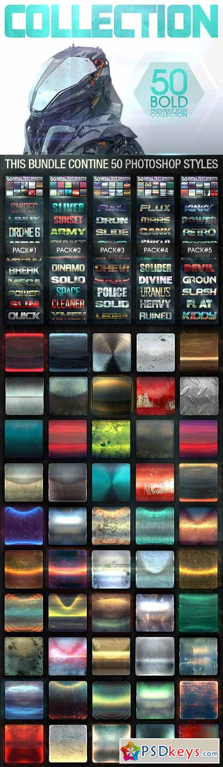 50 Metal Text Effects Bundle V3 11452419