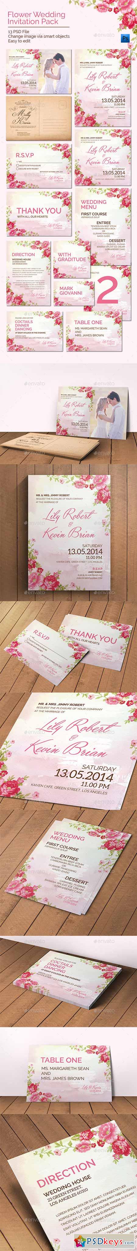 Flower Wedding Invitation Pack 11254563