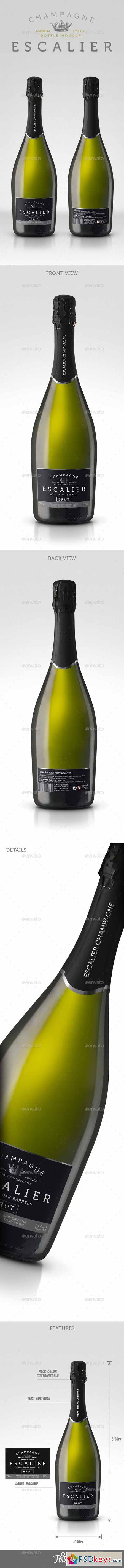 Champagne Gran Cuv&#233;e Bottle Mockup 10705980