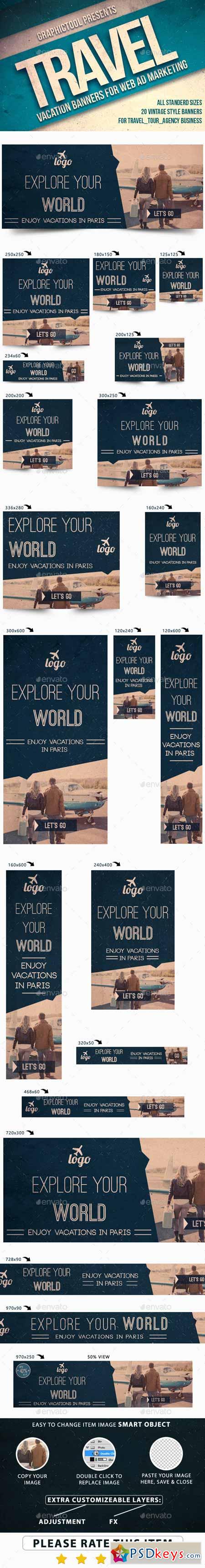 Vintage Travel Web Ad Marketing Banners 11523667