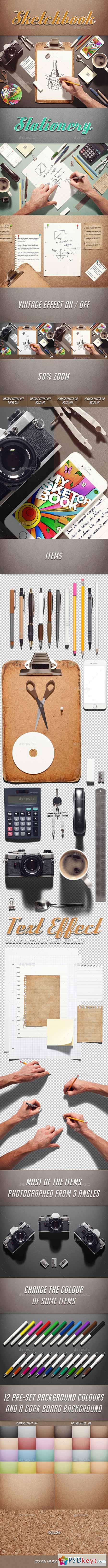 Sketchbook Stationery Scene Creator 10771319