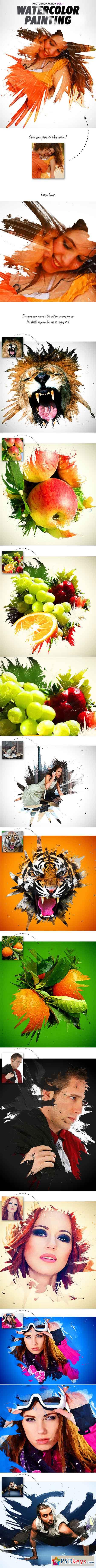 Watercolor Painting Vol.1 - Photoshop Action 11526676