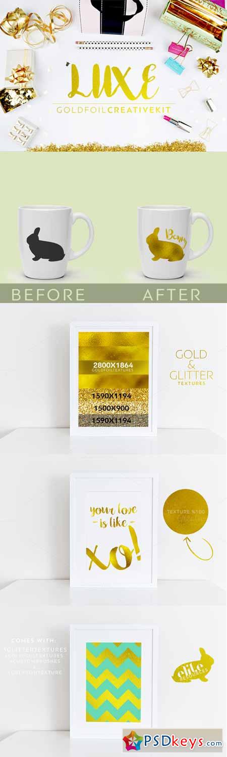 Goldfoil Photoshop Textures+Brushes 273322