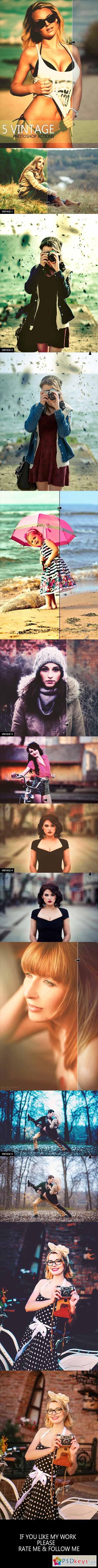 5 Vintage Photoshop Action 11562781