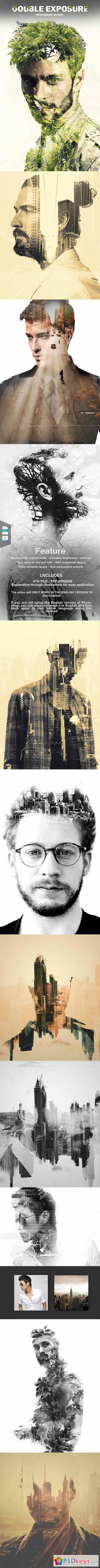 Double Exposure Photoshop Action 11561345