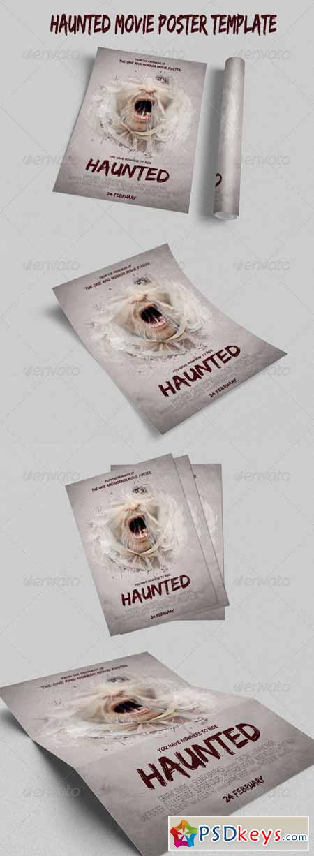 Haunted Movie Poster Template 6563657