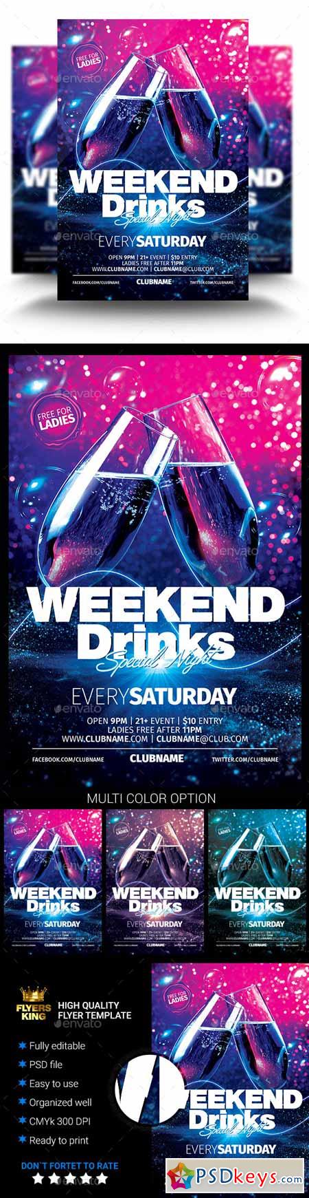 Weekend Drinks Party Flyer 11218406