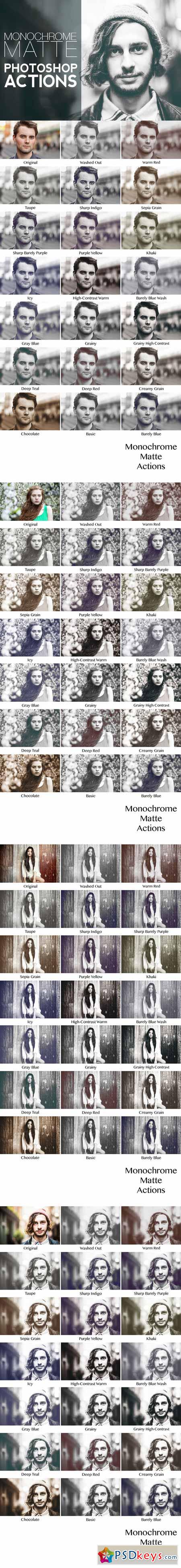 Monochrome Matte Photoshop Actions 278682