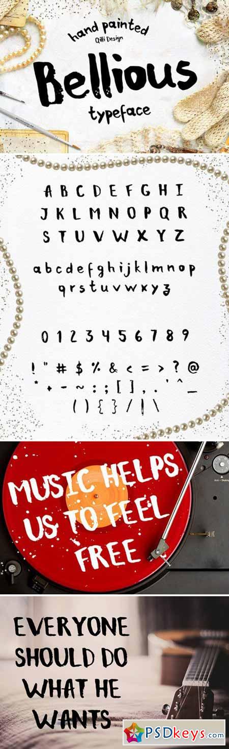Bellious hand drawn typeface 285776