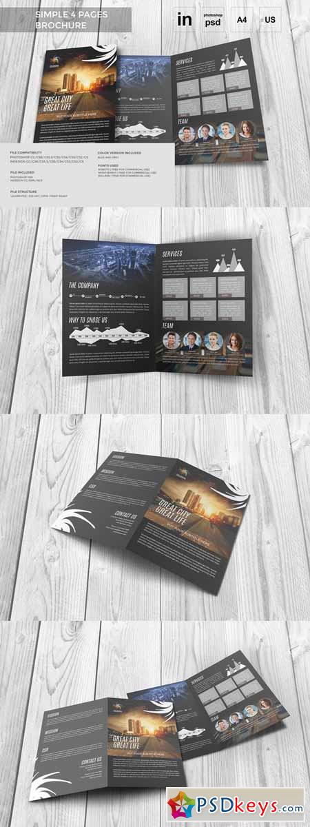4 Pages A4 Size Brochure in PSD IN 281703