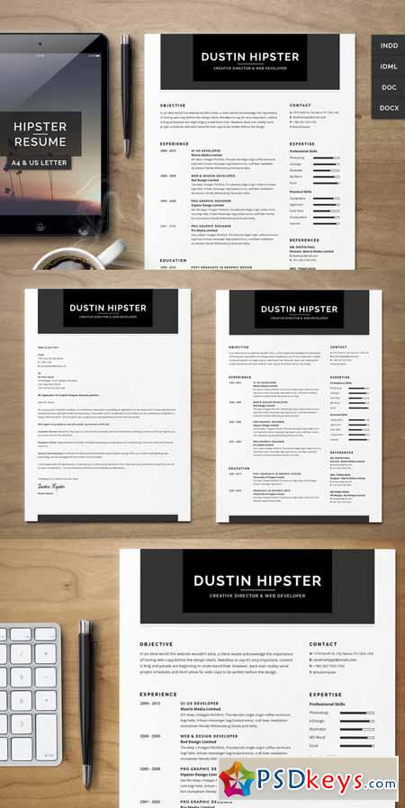 Resume CV Set - The Hipster 217093